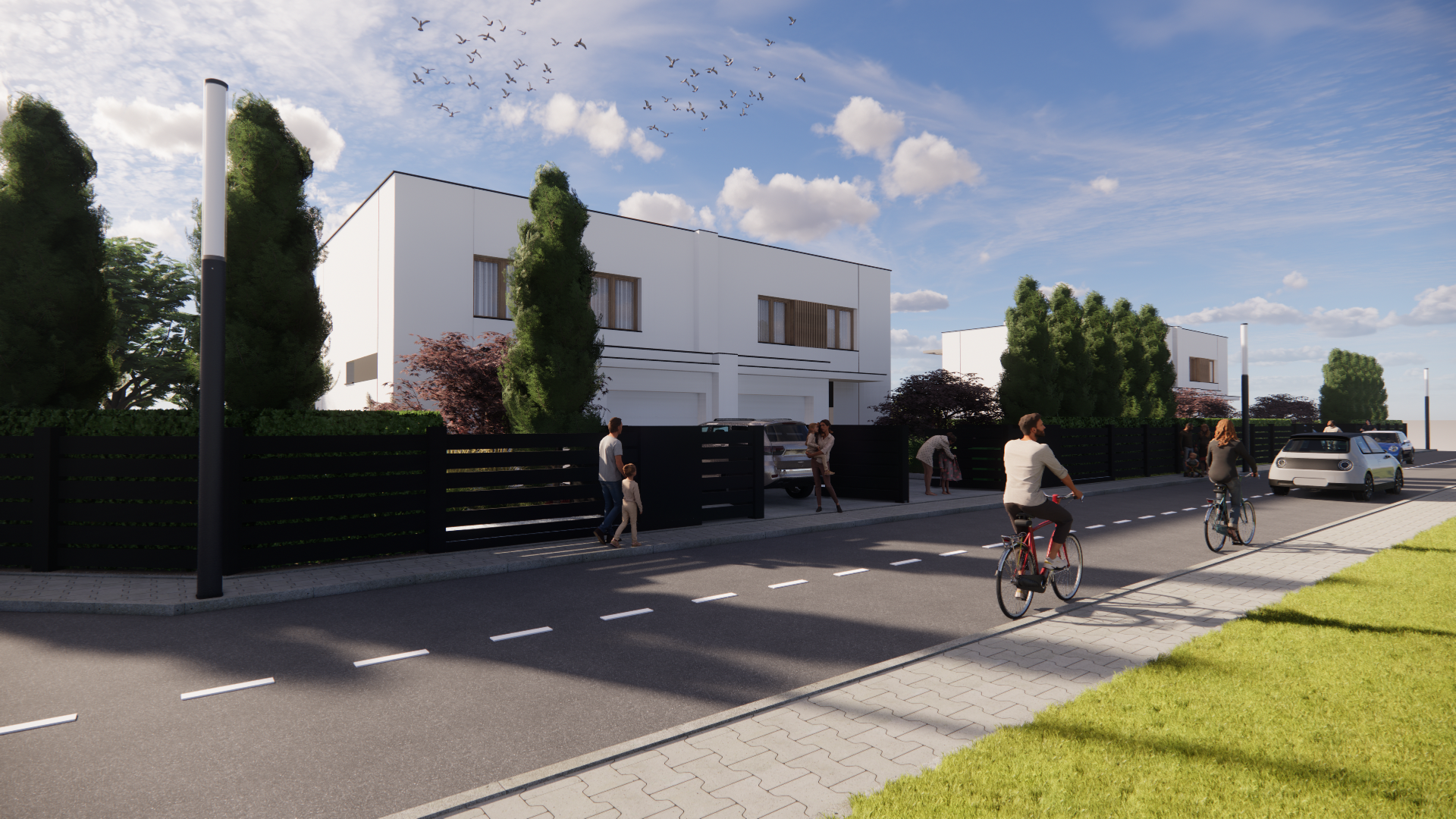 Nowa Residence — perspektywa ulicy z sąsiedztwem