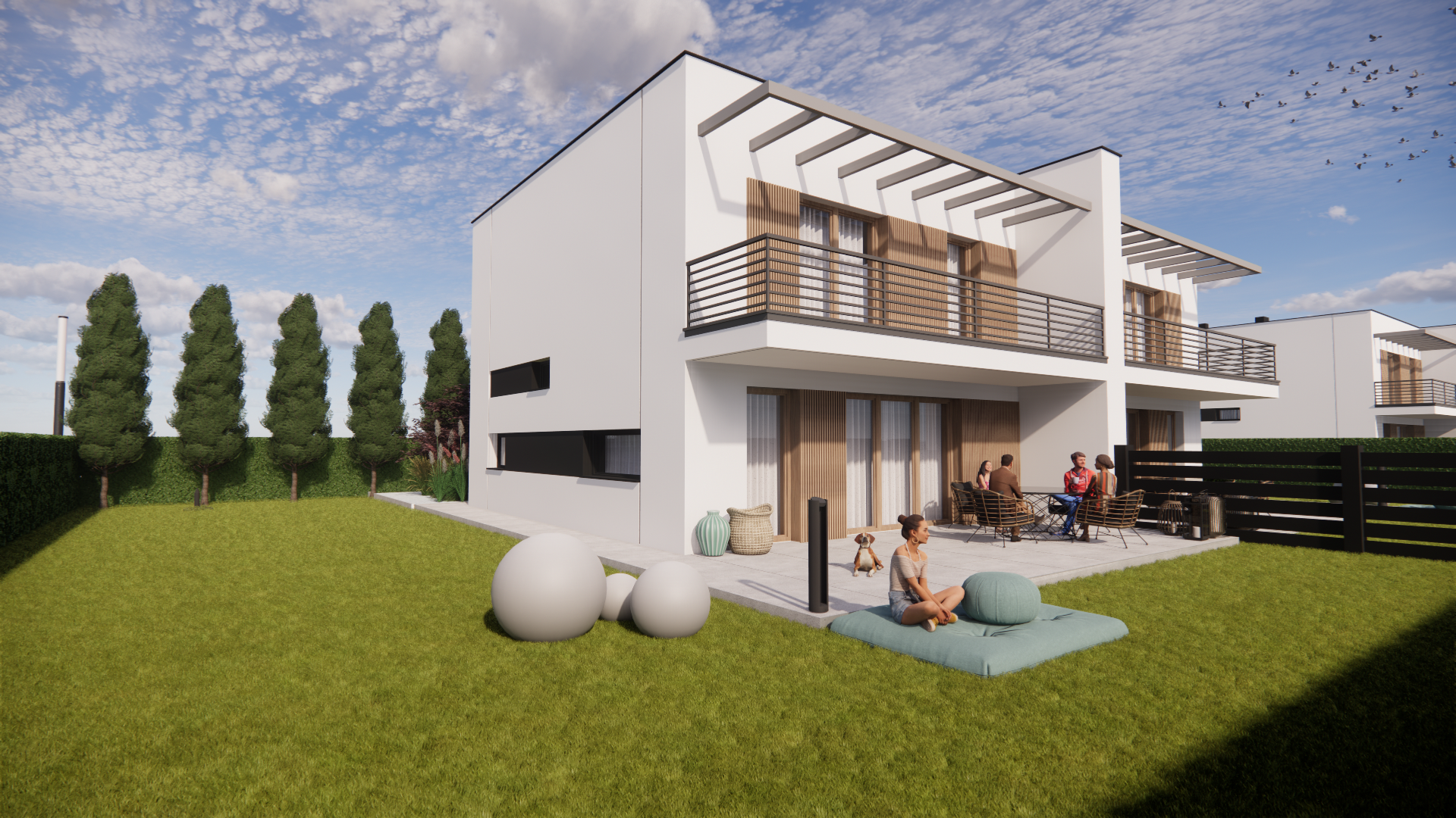 Nowa Residence — przestrzeń zewnętrzna z rodziną